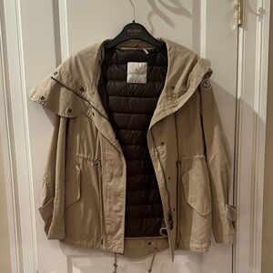 Moncler Tan and Brown Utility Jacket with Removable Padded Vest